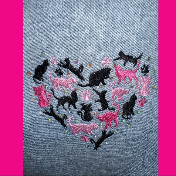 Must Love Cats Embroidered Denim Vest - Picture 4 of 10